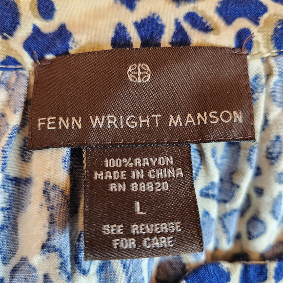 Fenn Wright Manson Woman Blouse Size L Multicolor V-neck‎ 3/4 Sleeve Lightweight - Picture 6 of 7